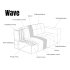 Wave module chaise longue rechts stof Modesto 492 PEPP Interiors